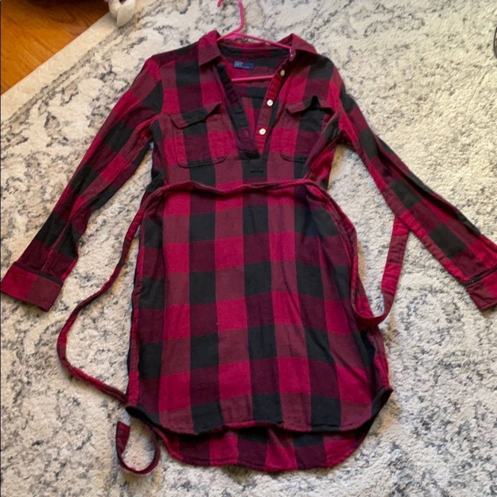 Gap Buffalo plaid dress. Red and black